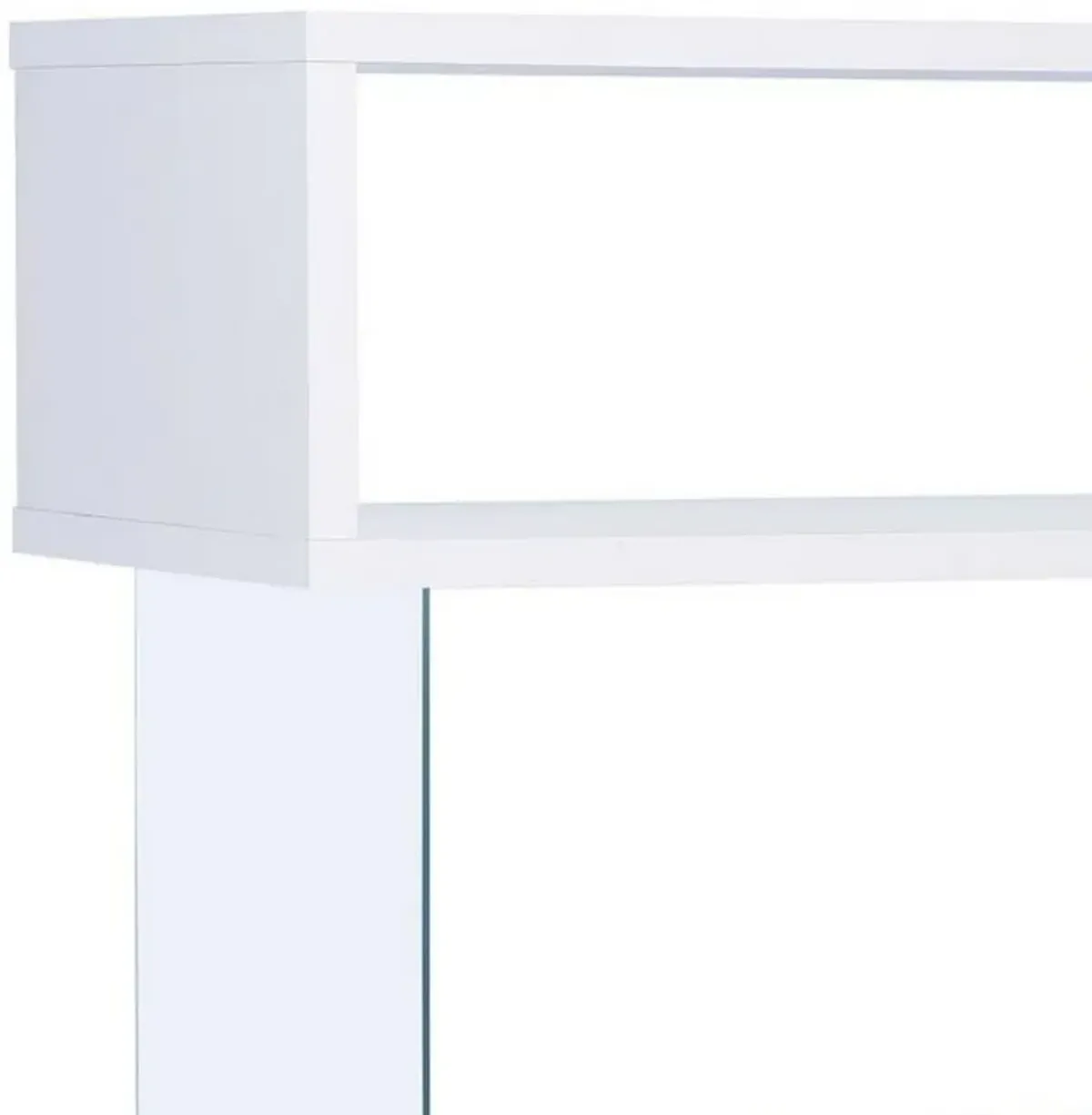 Fantastic glossy white wooden bookcase-Benzara