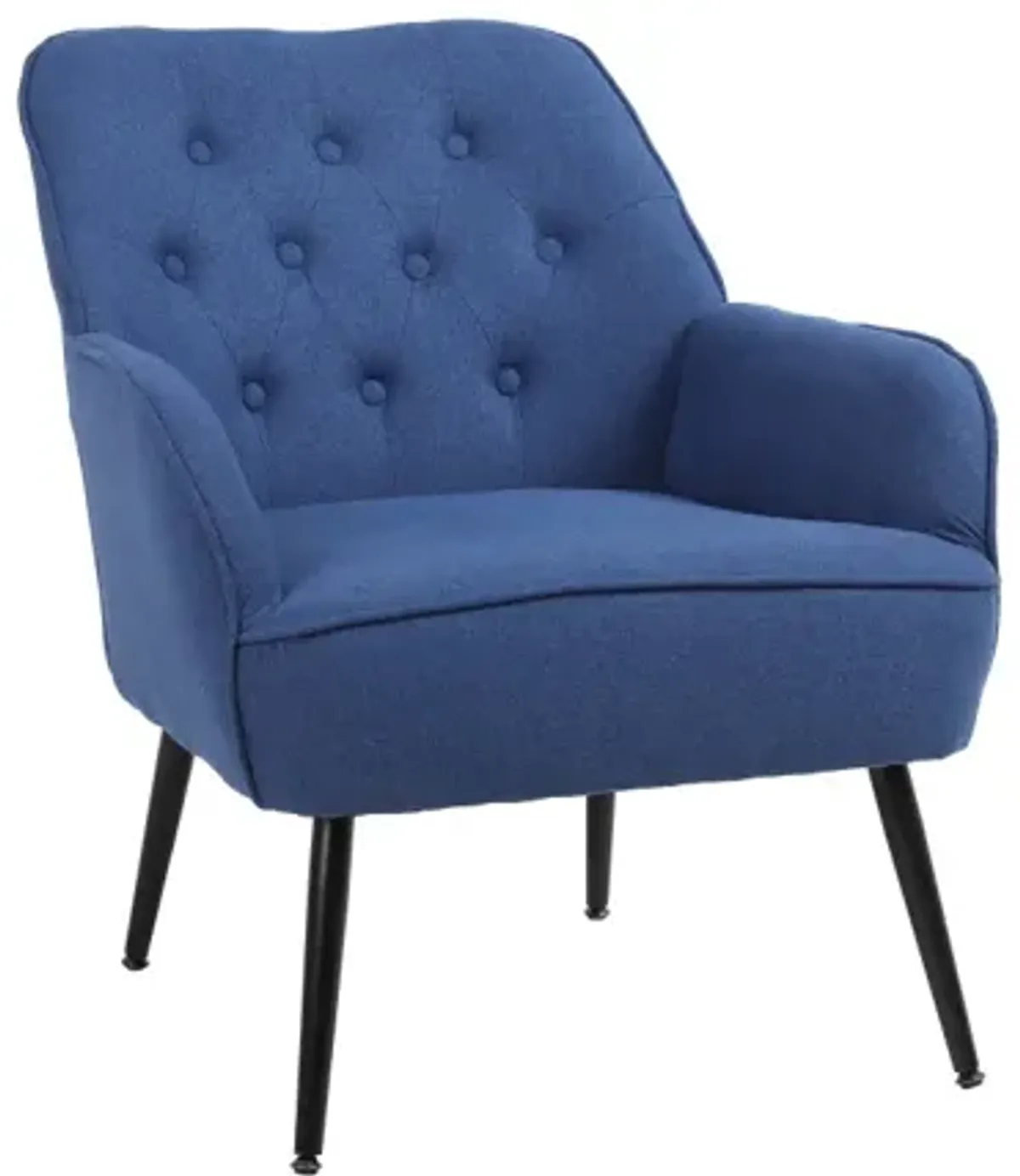 Modern Mid Century Chair Velvet Sherpa Armchair For Living Room Bedroom Office Easy Assemble(Blue)