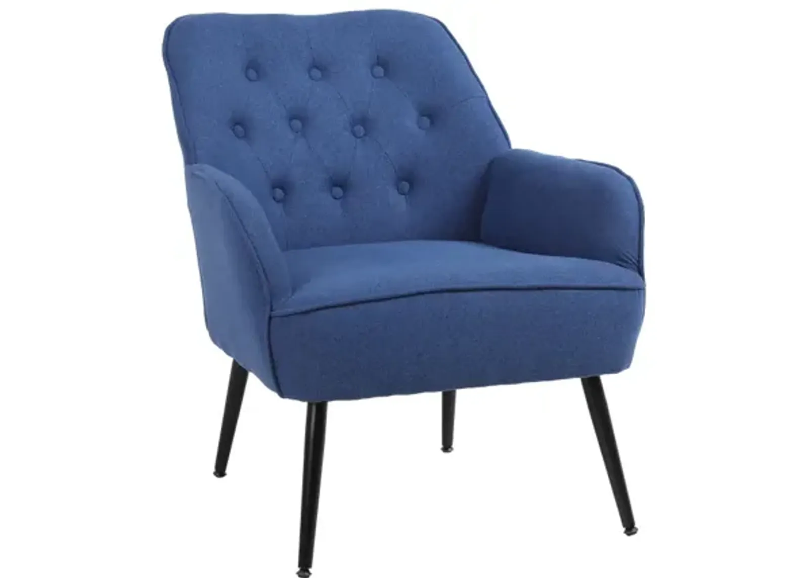 Modern Mid Century Chair Velvet Sherpa Armchair For Living Room Bedroom Office Easy Assemble(Blue)