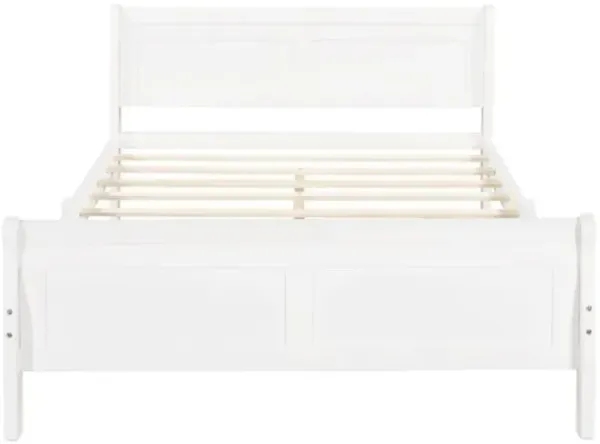 Wood Platform Bed with Headboard and Sturdy Wooden Slat Support