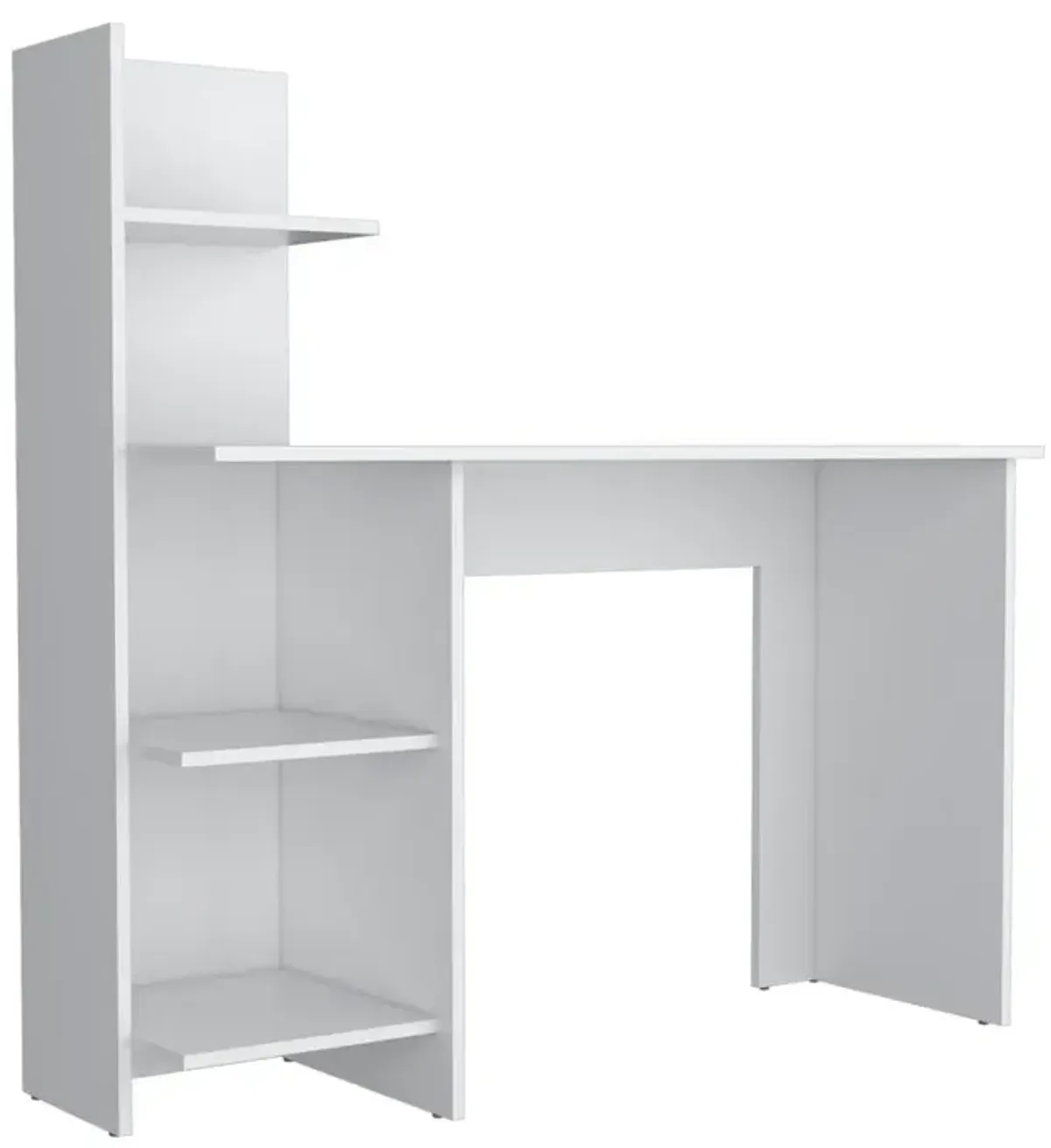 Toronto 120 Writing Desk, Four Shelves, White -Office