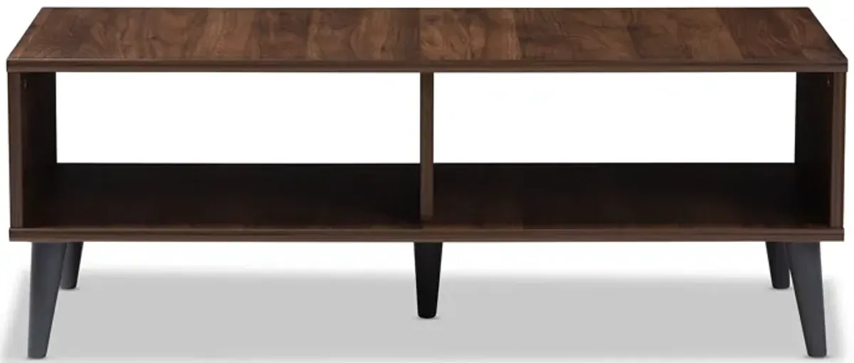 Baxton Studio Pierre Mid Century Modern Brown Wood Coffee Table