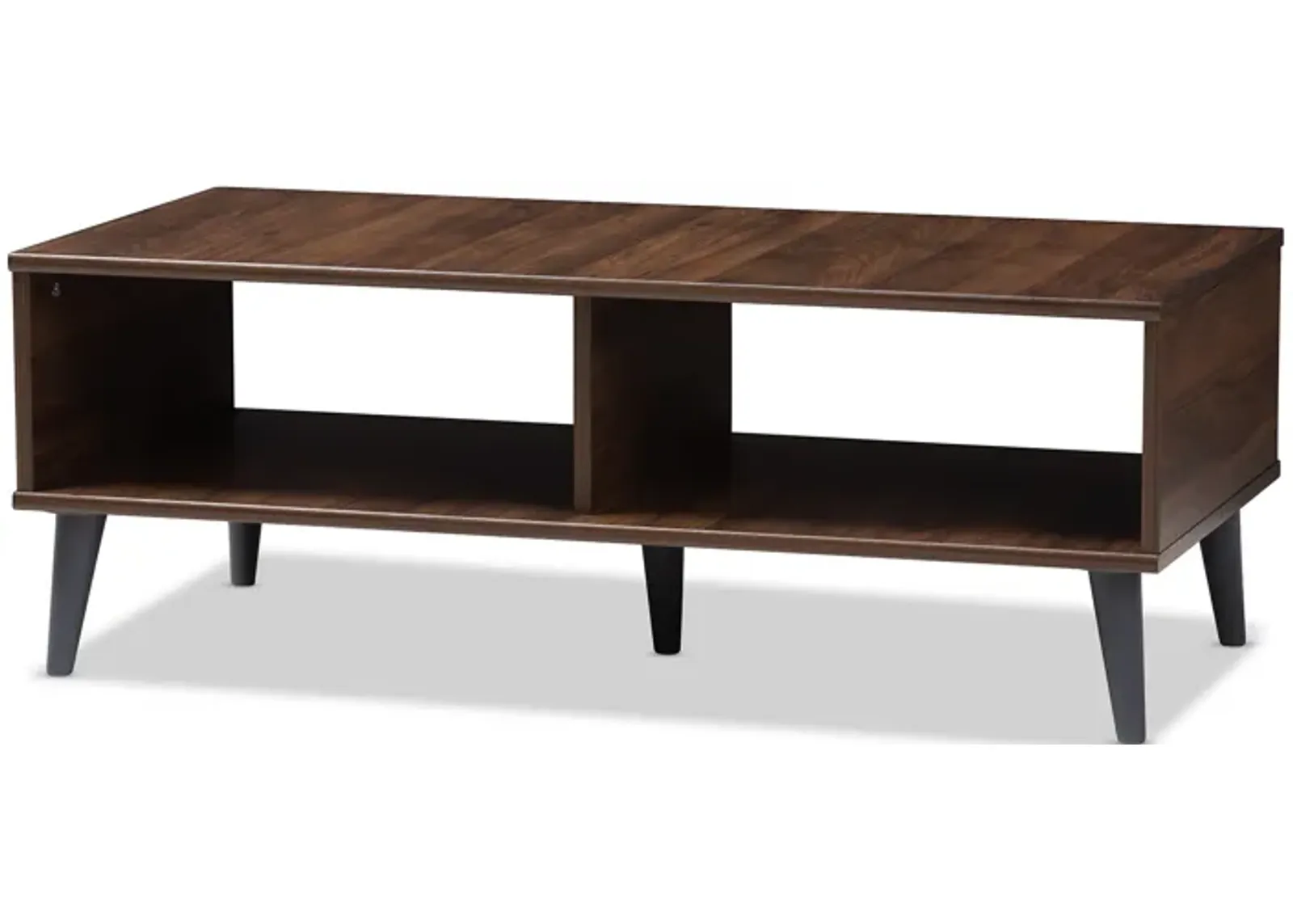 Baxton Studio Pierre Mid Century Modern Brown Wood Coffee Table