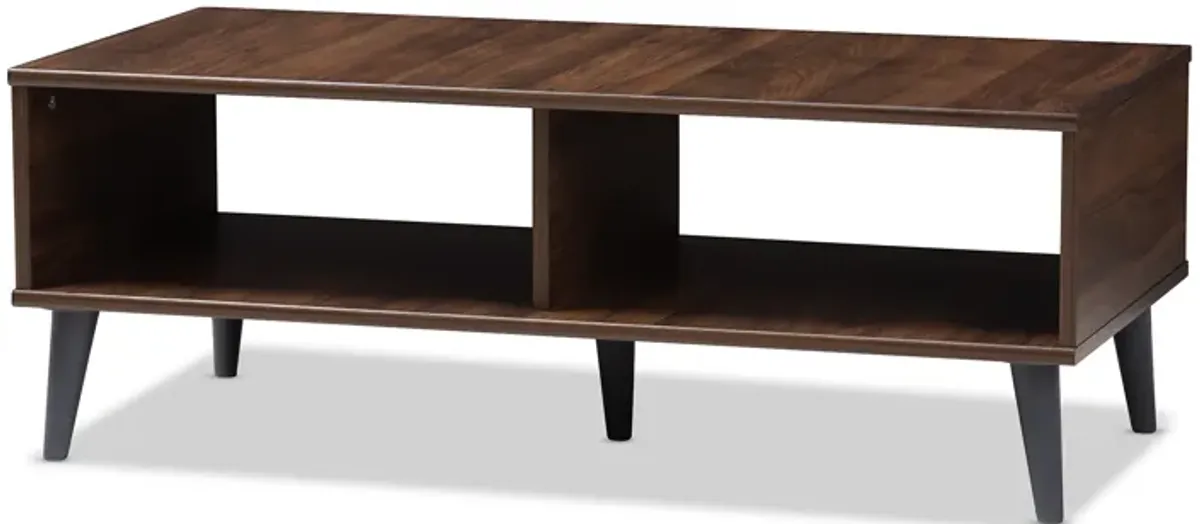 Baxton Studio Pierre Mid Century Modern Brown Wood Coffee Table