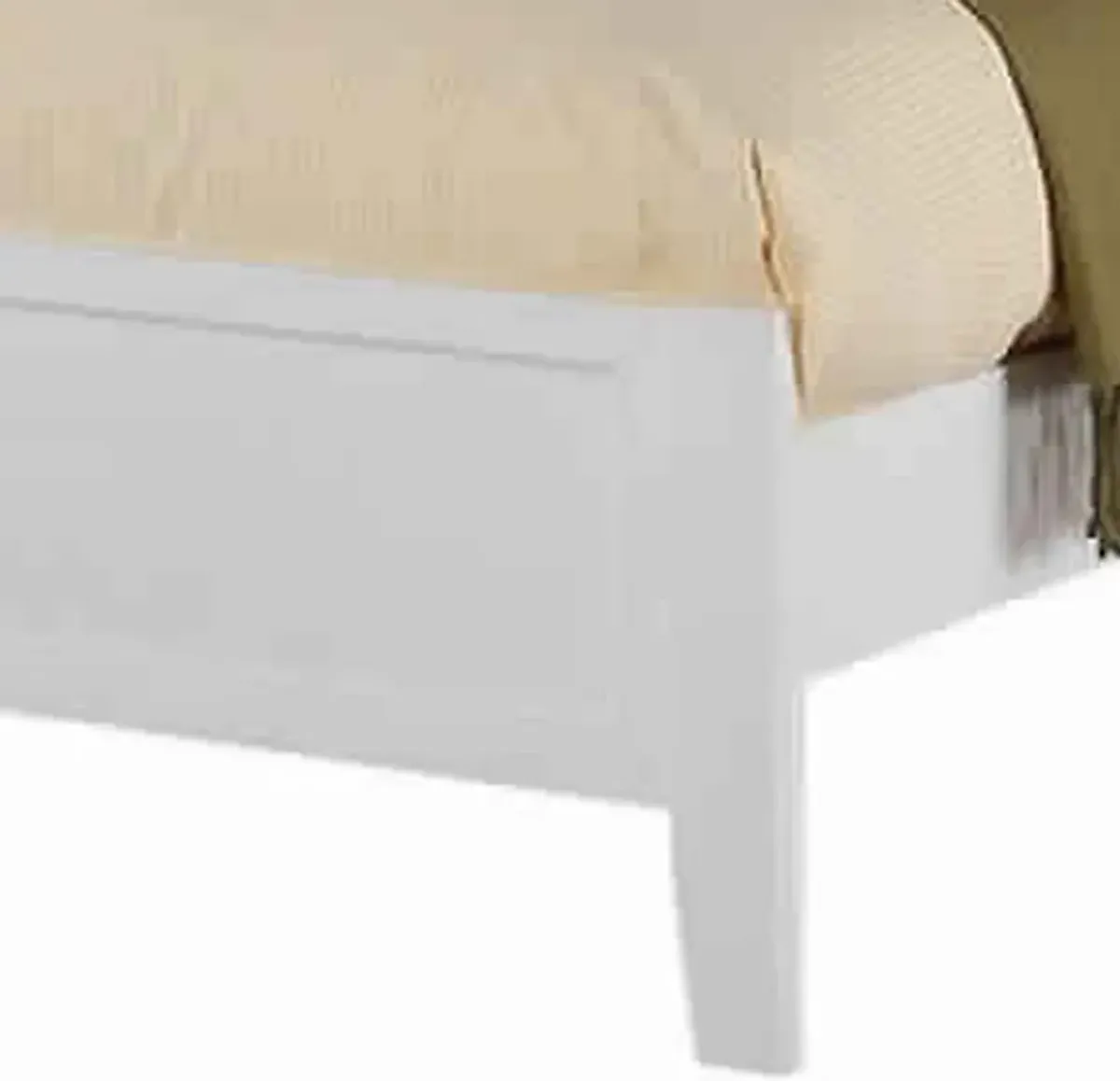 MarvellousTwin Bed Wooden Finish , White-Benzara