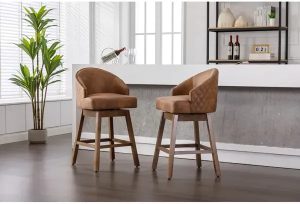 Streamdale Kitchen Counter Height 360 Degree Swivel Bar Stools Set