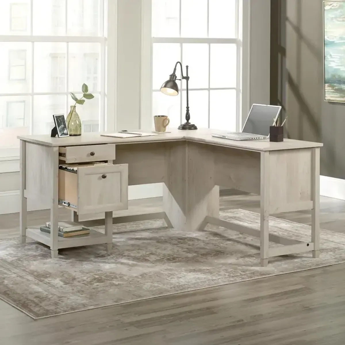 Sauder Edge Water L-Desk Chc