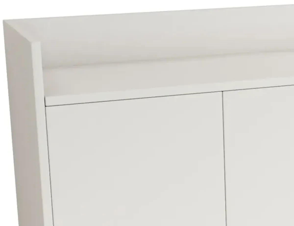 Stylish And Functional 4-Door Storage Cabinet With Square Metal Legs And Particle Board