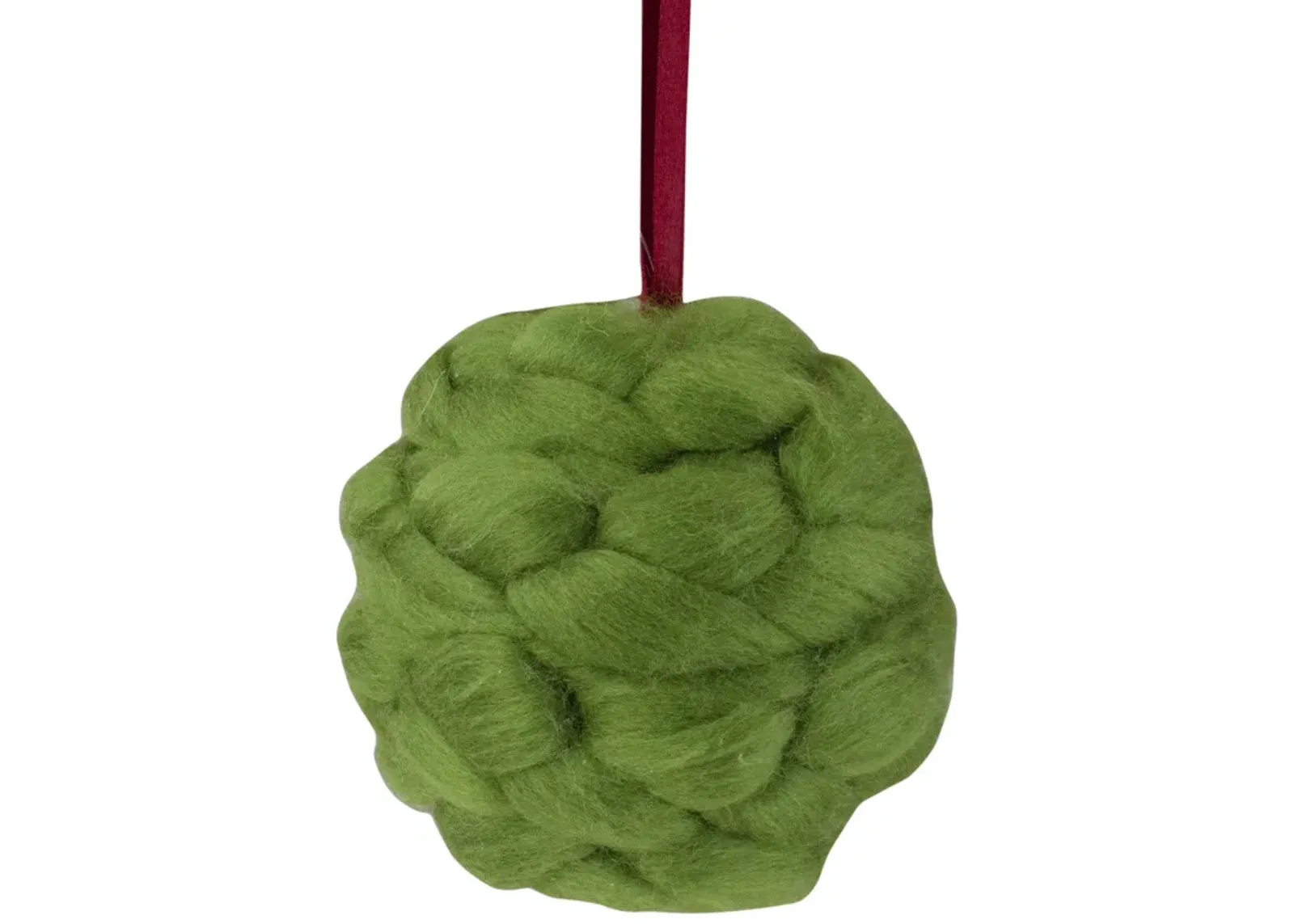 4.25" Green Yarn Ball Hanging Christmas Ornament