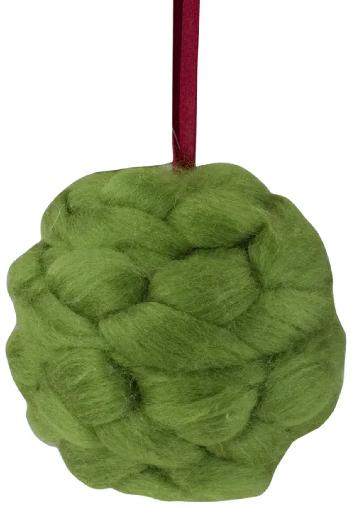 4.25" Green Yarn Ball Hanging Christmas Ornament