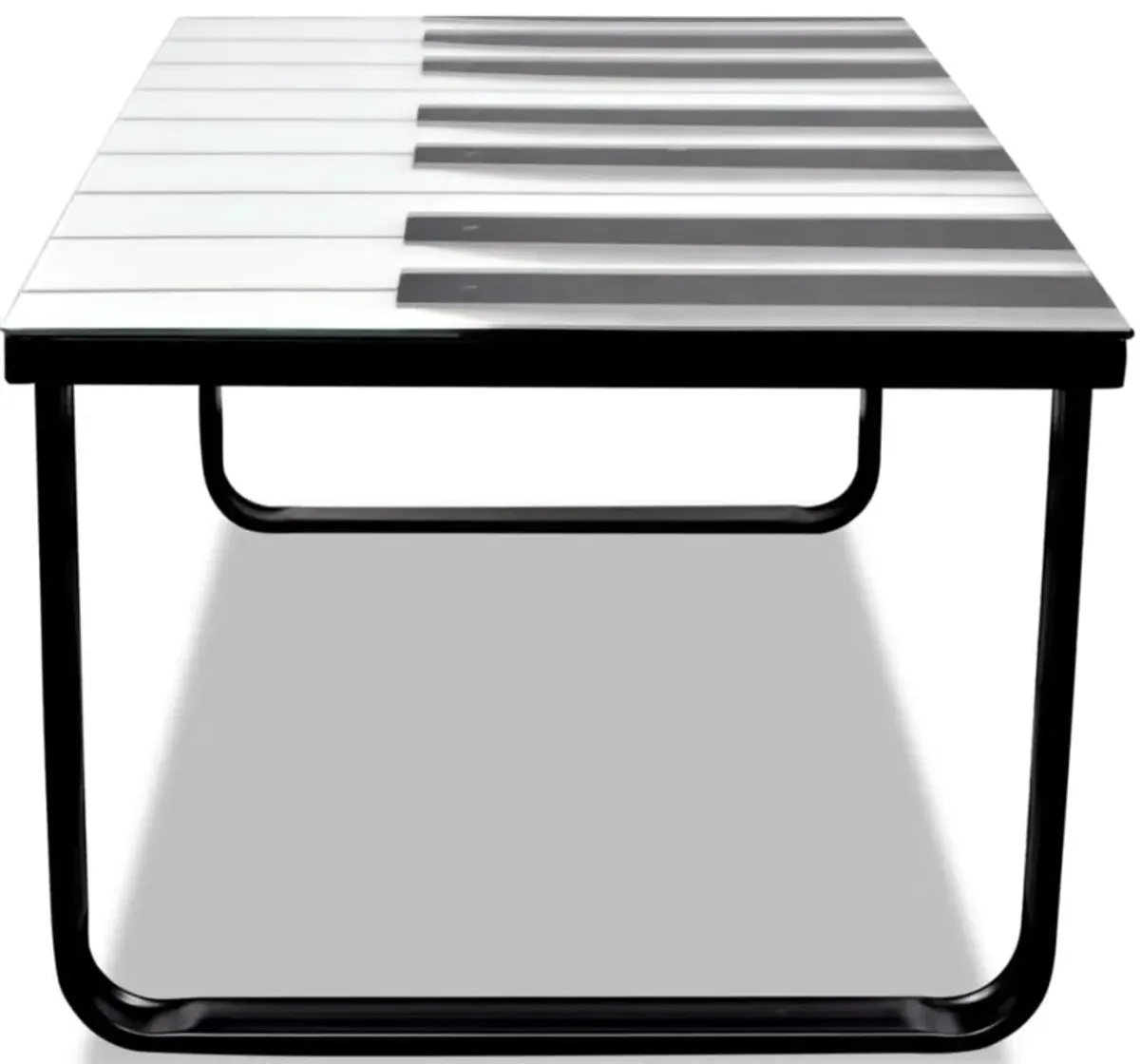 vidaXL Coffee Table with Piano Printing Glass Top