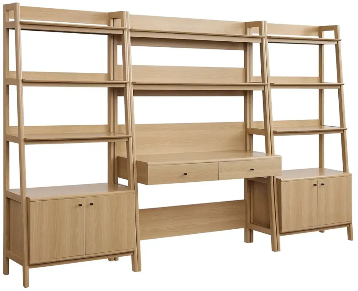 Bixby 3-Piece Wood Office Desk and Bookshelf