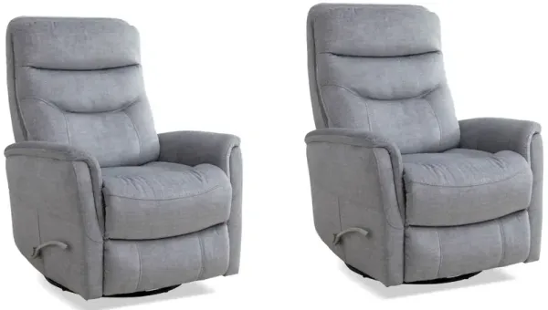 Parker Living Gemini - Capri Silver Swivel Glider Recliner Two Pack