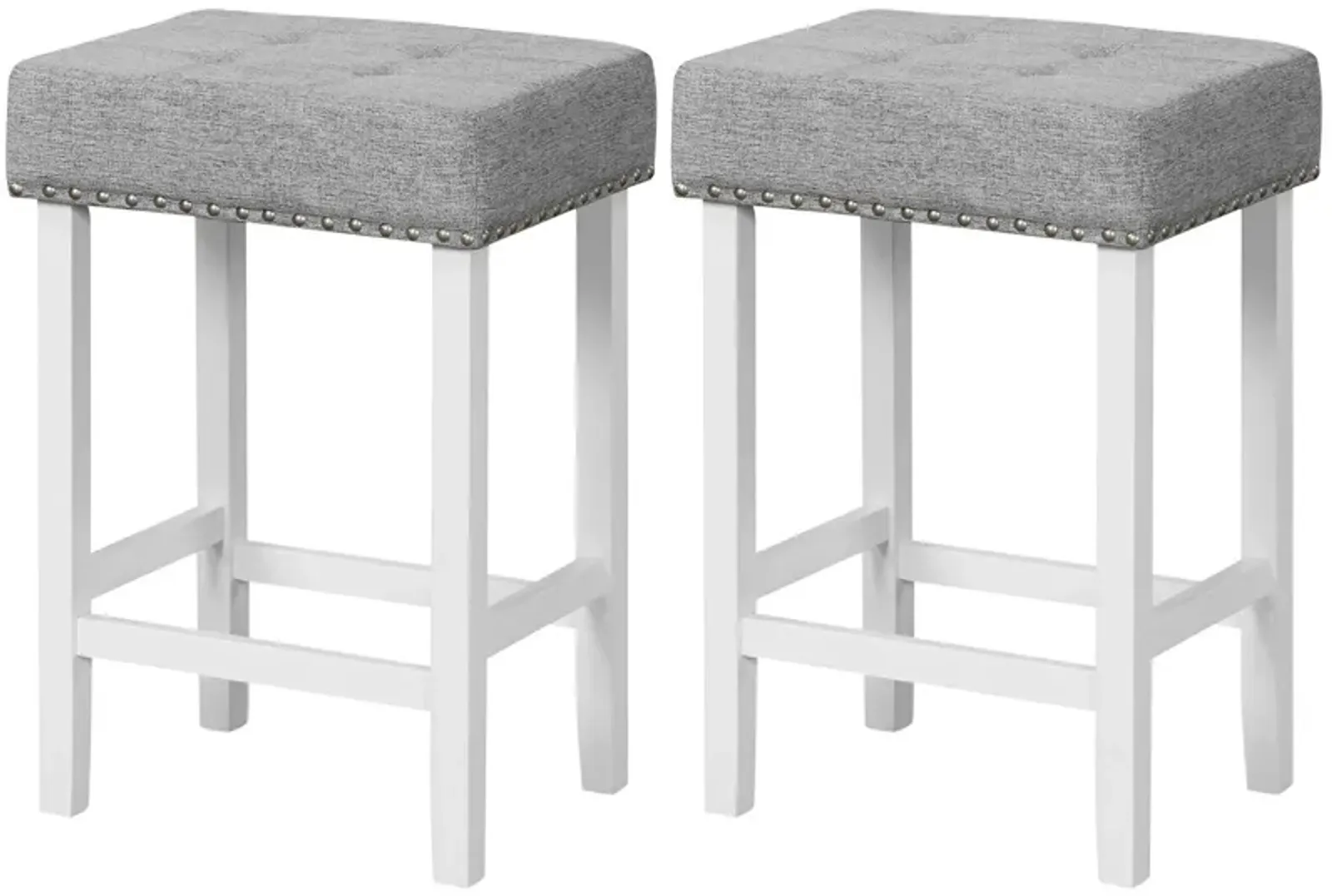 2 Pieces Counter Height Bar Stools with Sponge Padded Cushion-24.5 inches