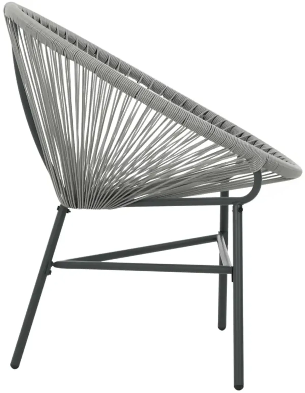 vidaXL Patio Moon Chair Poly Rattan Gray