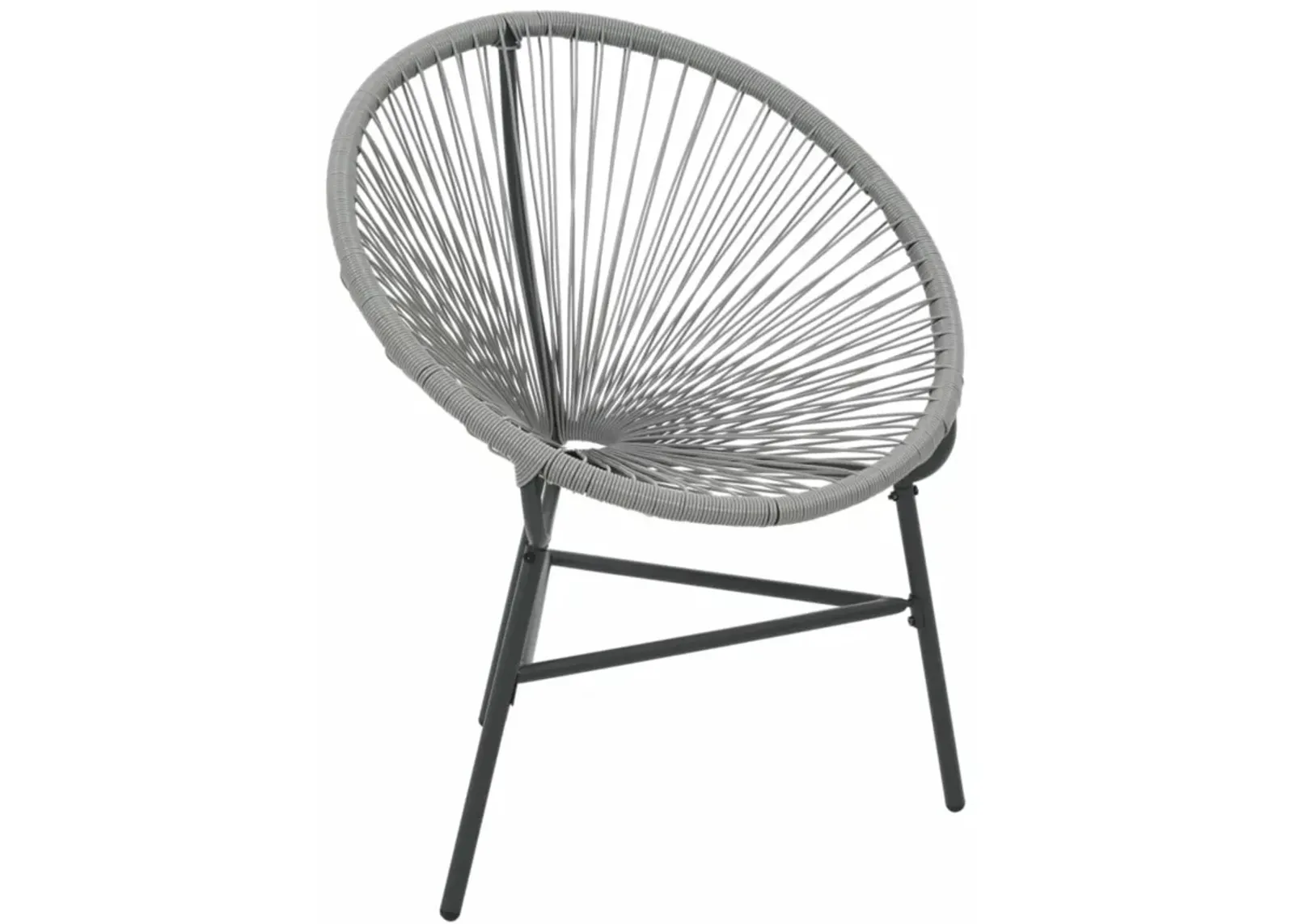 vidaXL Patio Moon Chair Poly Rattan Gray