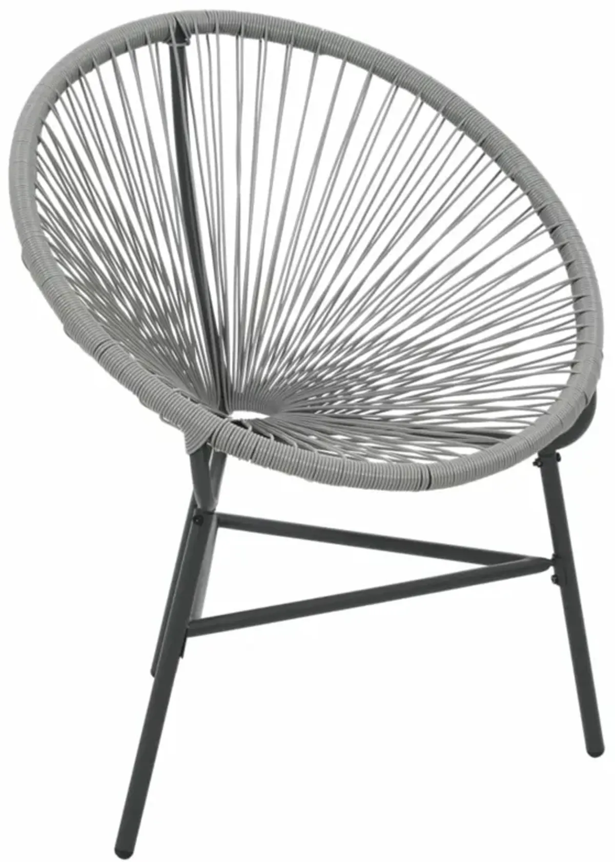 vidaXL Patio Moon Chair Poly Rattan Gray