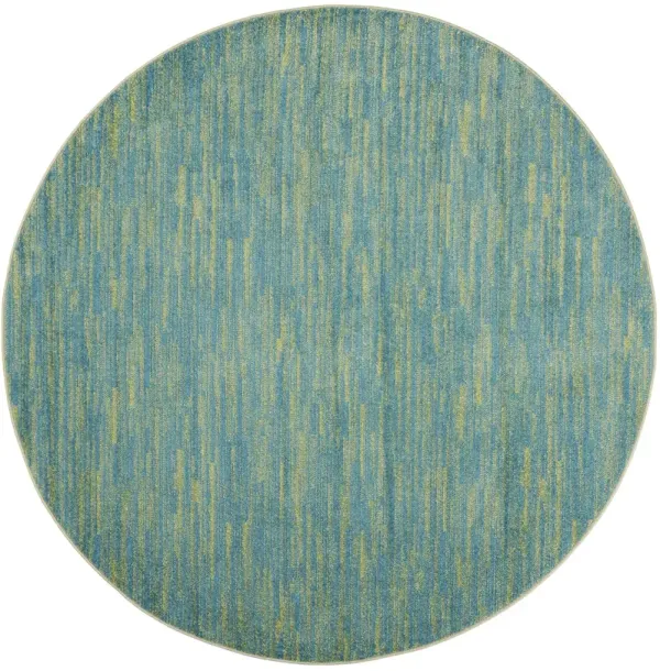 Nourison Essentials NRE01 Blue/Green 8' x Round Rug