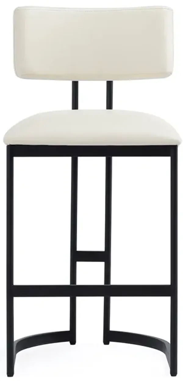 Juno Metal Vegan Leather Counter Stool in Ivory