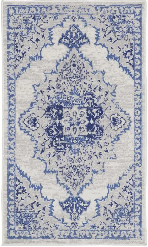 Whimsicle WHS14 Ivory/Blue 3' x 5' Rug