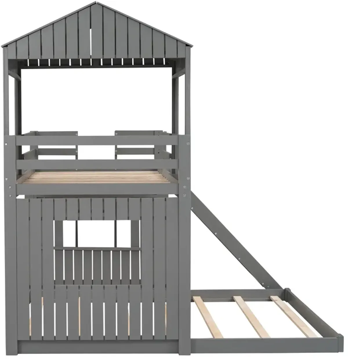 Merax Playhouse Bunk Bed with Slide