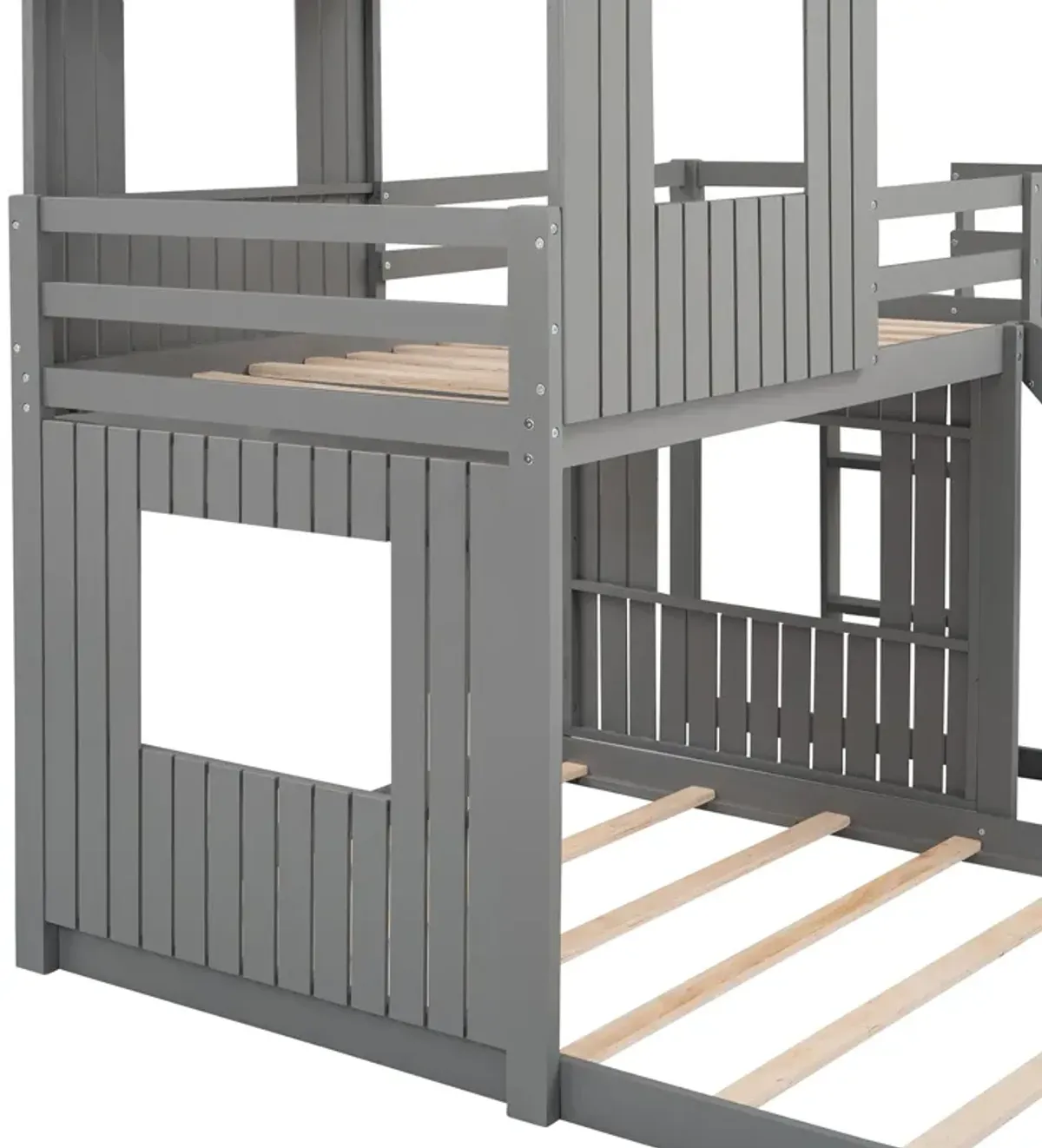 Merax Playhouse Bunk Bed with Slide