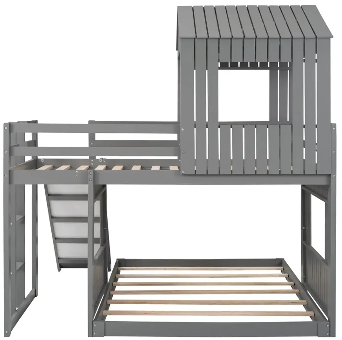 Merax Playhouse Bunk Bed with Slide