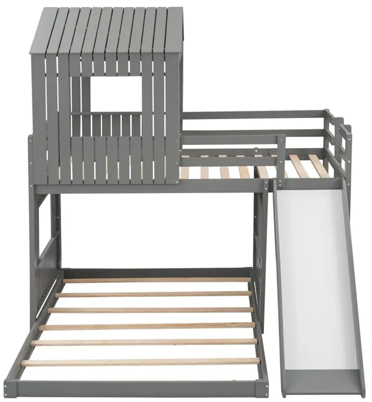 Merax Playhouse Bunk Bed with Slide