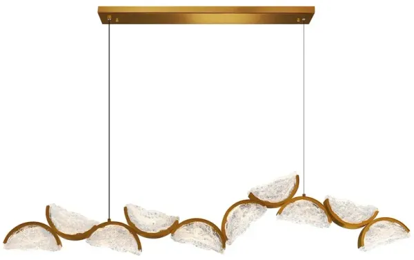 CWI Lighting Moon Integrated LED Brass Chandelier