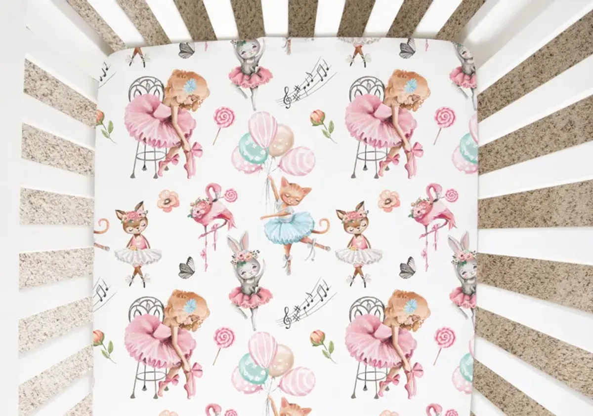 Super Soft Fitted Crib Sheet - Ballerinas