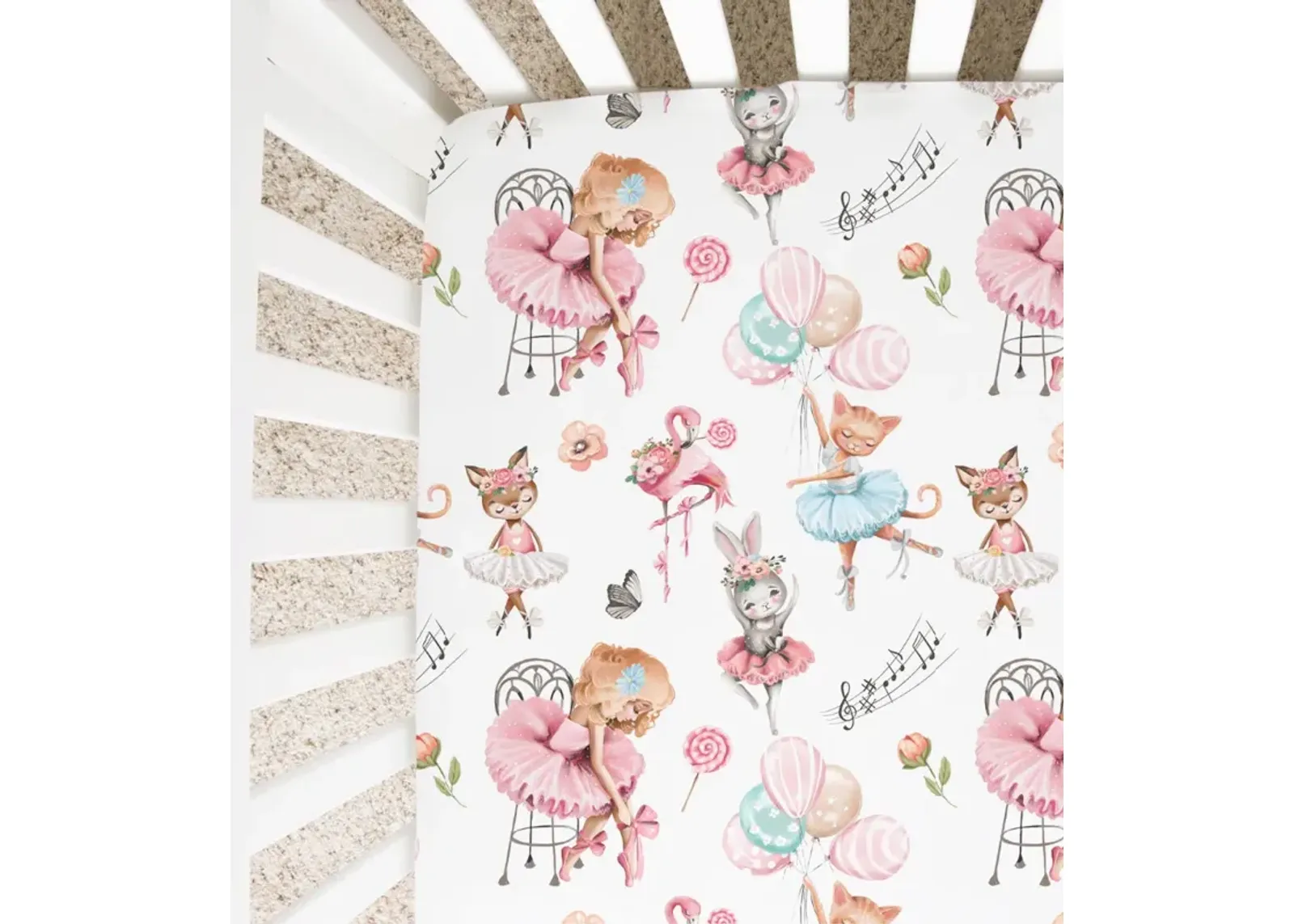 Super Soft Fitted Crib Sheet - Ballerinas