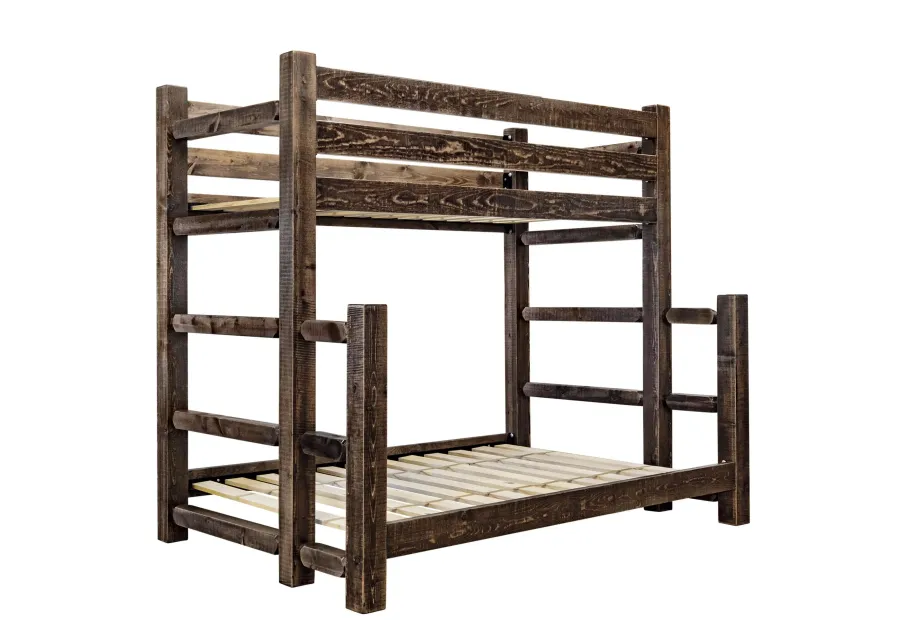 Homestead Collection Twin over Full Bunk Bed, Stain & Clear Lacquer Finish