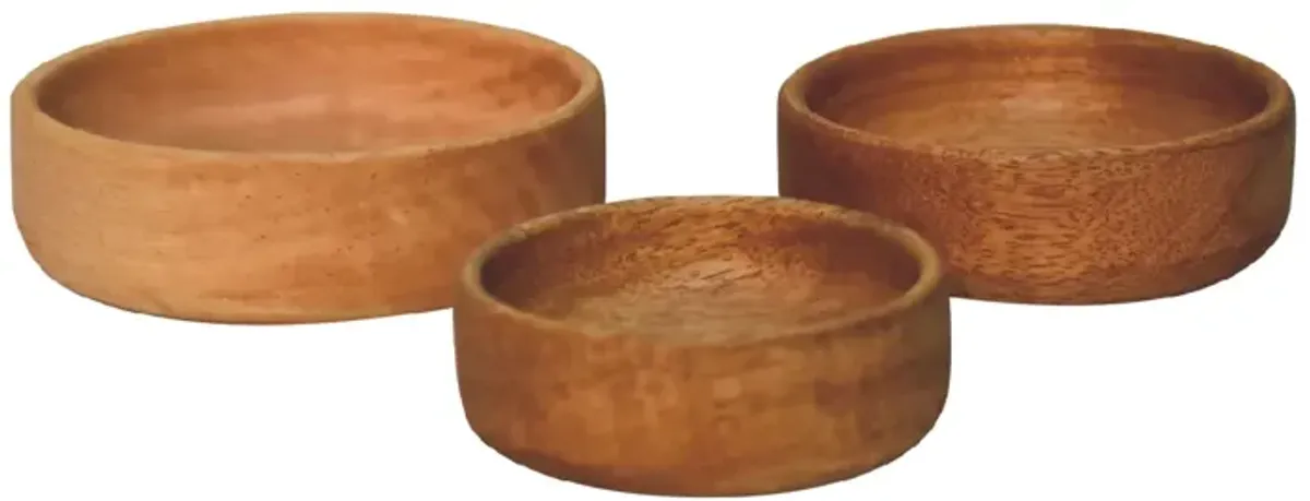 Artisan Furniture Solid Wood Fruit Bowl Set of 3