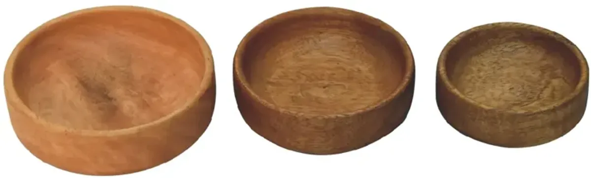 Artisan Furniture Solid Wood Fruit Bowl Set of 3