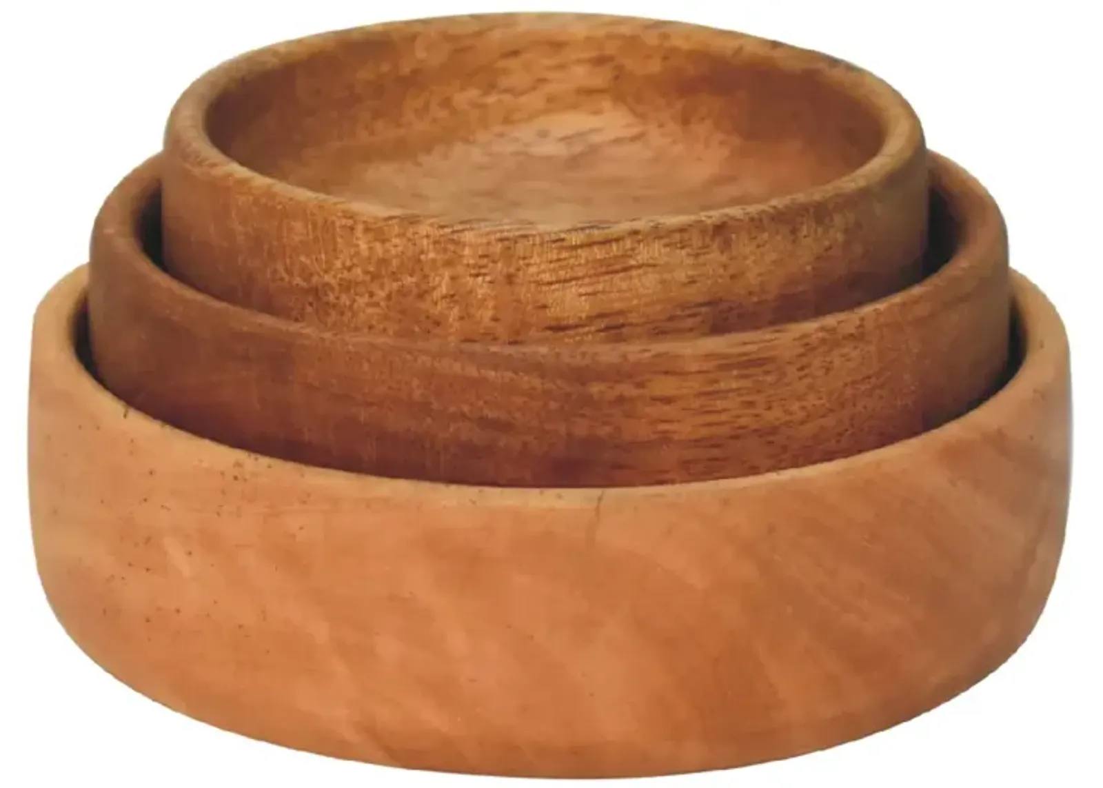 Artisan Furniture Solid Wood Fruit Bowl Set of 3