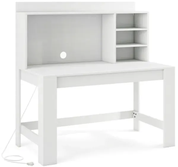 Hivvago Modern Computer Desk with Hutch and Storage Shelves