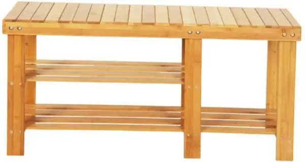 Strip Pattern Multi-Tier Shoe Rack Stool with Boots Compartment for Entryway & Closet Organization