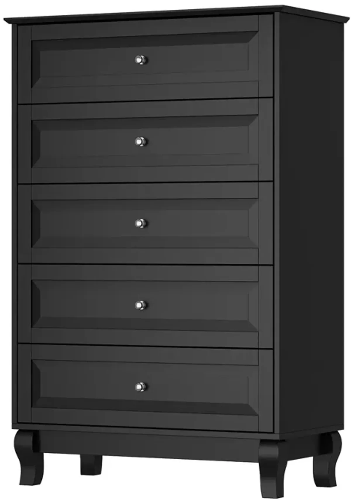 FUFU&GAGA  Classic Black 5-Drawer Chest with Elegant Design and Ample Storage for Bedroom (31.5" W x 47.2" H x 15.7" D) Black