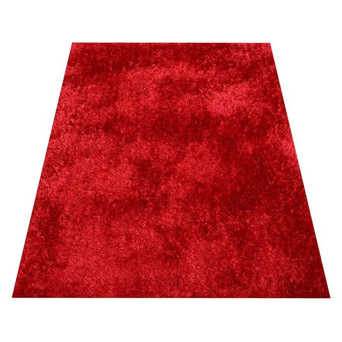 RUGSOTIC CARPETS HAND TUFTED SHAG POLYESTER ECO-FRIENDLY AREA RUGS  - 8'x10', Rectangle, Red, Solid Plain Design, High Pile Thick Handmade Anti Skid Area Rugs for Living Room, Bed Room K00102