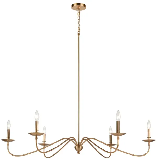 Wellsley 47" Wide 6 Light Linear Chandelier