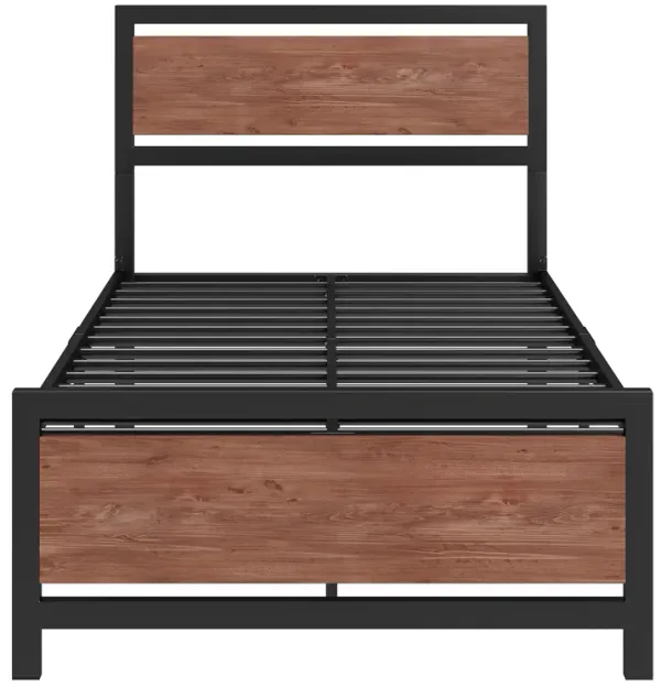 Merax Industrial Style Metal Frame Platform Bed