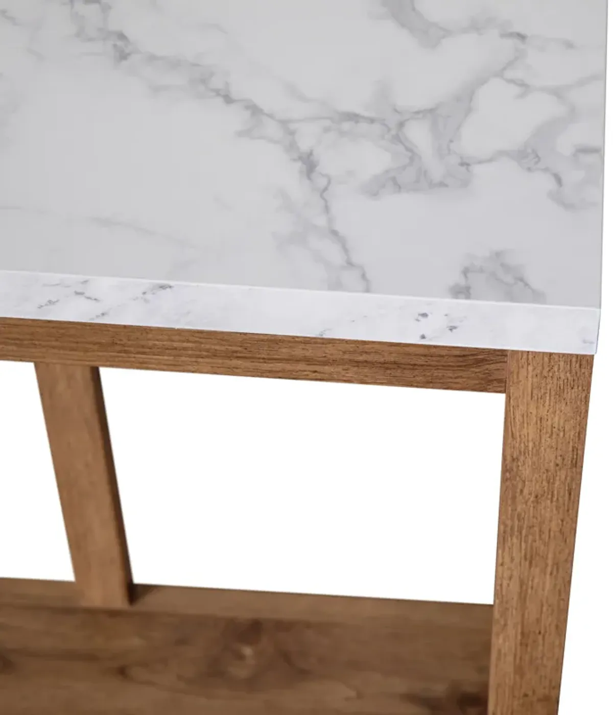 Warm Oak/Marble Entry Table