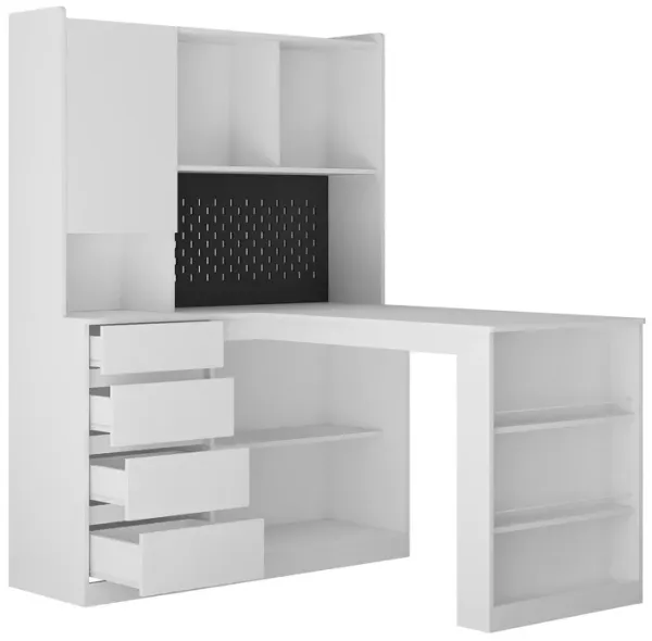 Streamdale L-Shaped Space-Saving Desk with Charging Station