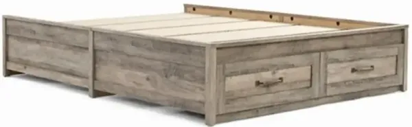 Rustic FarmHome Platform Bed Frame with Built-In Storage Drawers