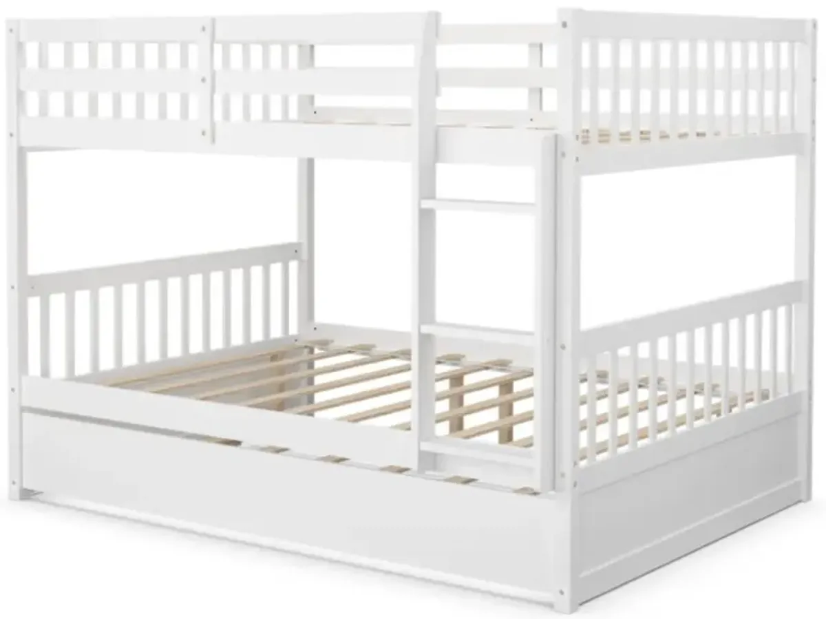 Hivvago Full over Full Bunk Bed Platform Wood Bed with Ladder