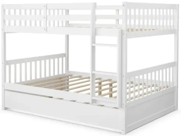 Hivvago Full over Full Bunk Bed Platform Wood Bed with Ladder
