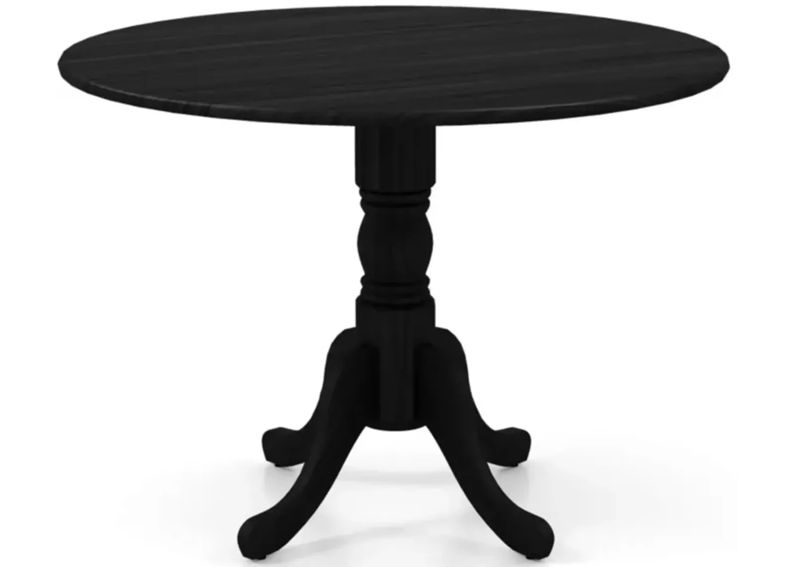 Hivvago Wooden Dining Table with Round Tabletop and Curved Trestle Legs