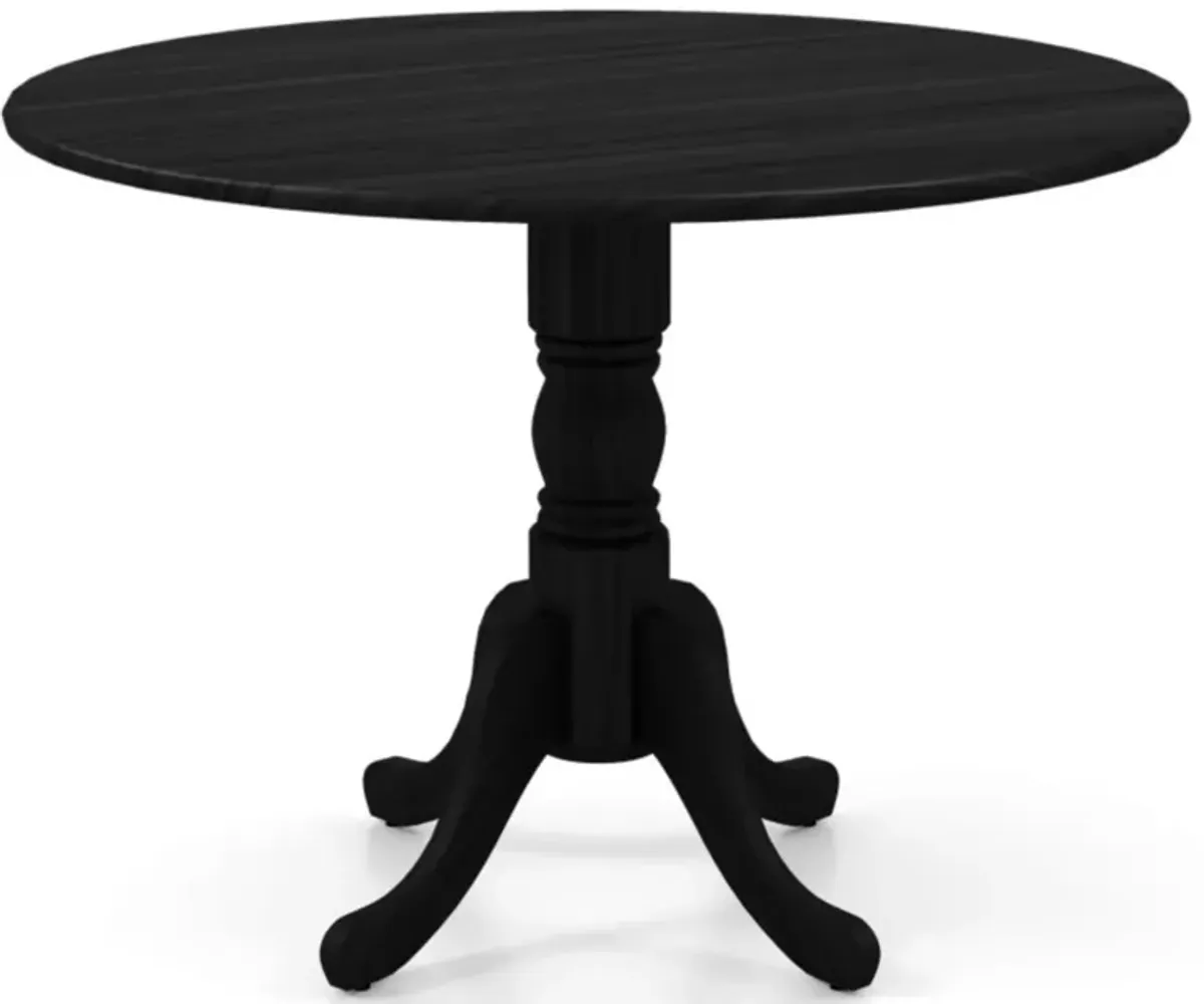 Hivvago Wooden Dining Table with Round Tabletop and Curved Trestle Legs