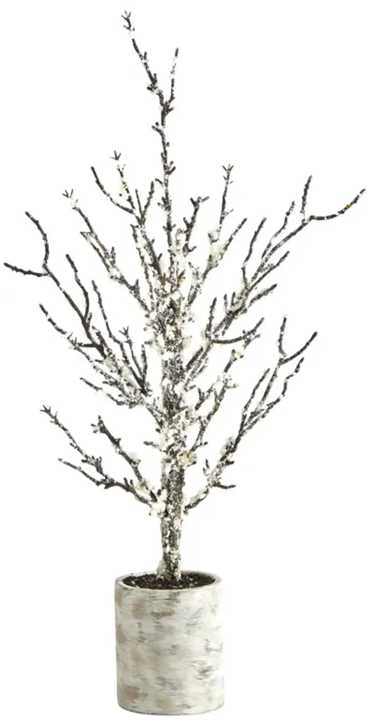 Nearly Natural 24-in Snowed Twig Artificial Tree in Decorative Planter