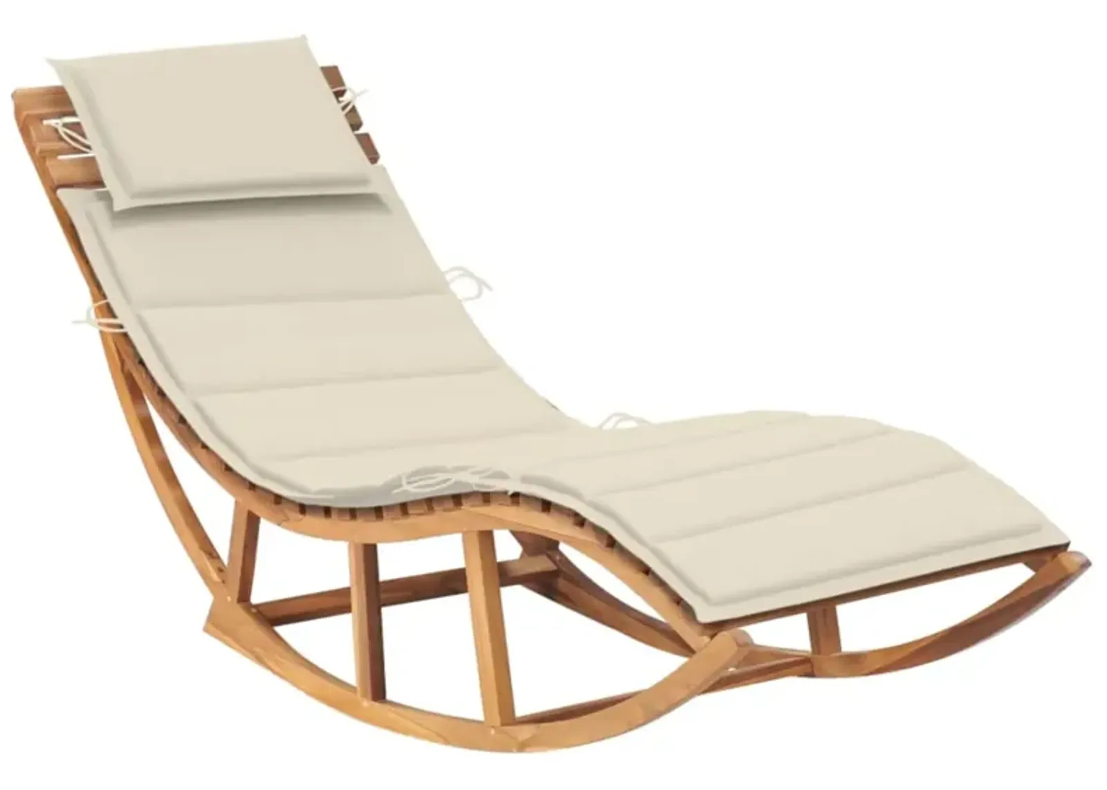 vidaXL Rocking Sun Lounger with Cushion Solid Teak Wood